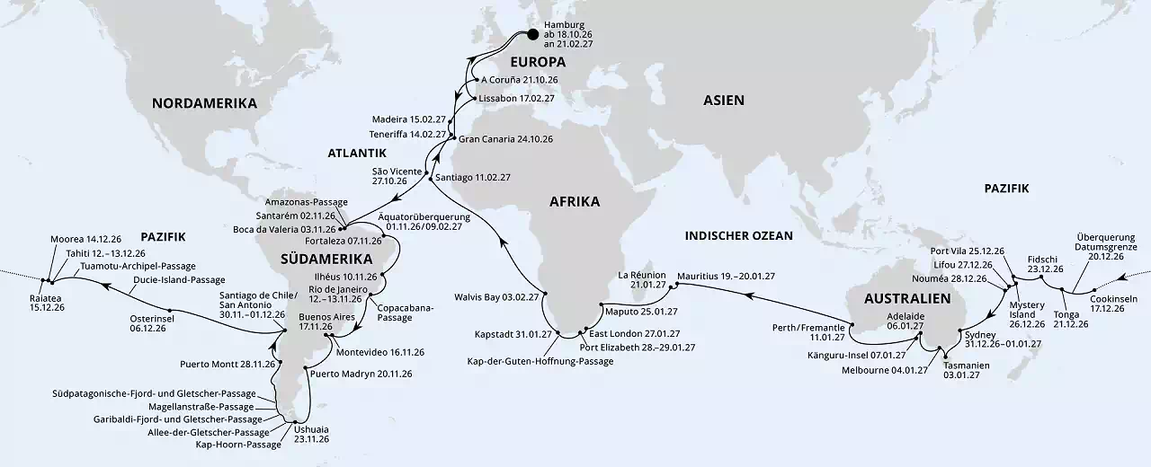 AIDA Weltreise 2026